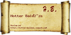 Hotter Balázs névjegykártya