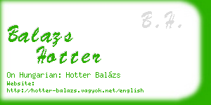 balazs hotter business card